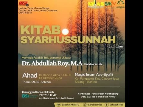 kitab syarhussunnah | ustadz abdullah roy hafidzhahullah