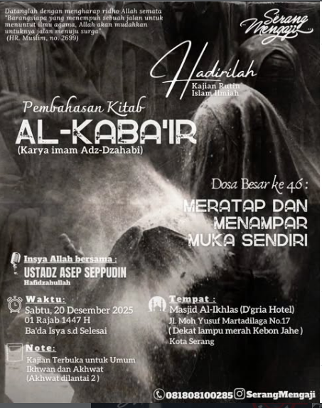 kajian masjid hotel d gria meratap dan menampar muka sendiri