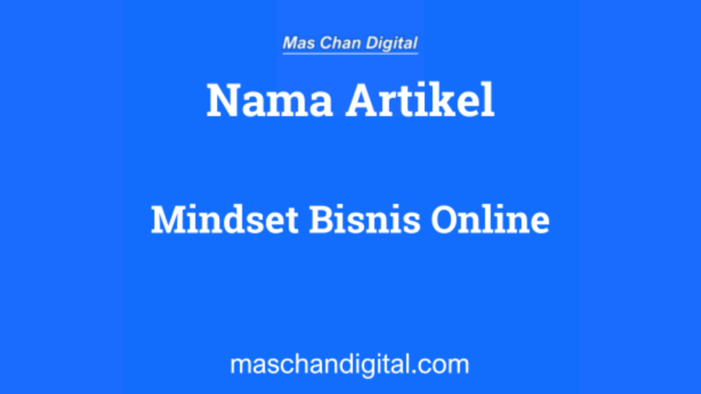 mindset bisnis online
