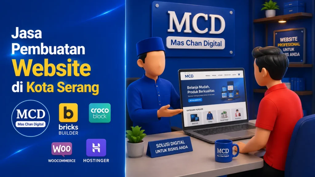 Halaman Jasa Pembuatan Website Mas Chan Digital. Bisa membuat berbagai Jenis Website dari Toko Online sampai Company Profile